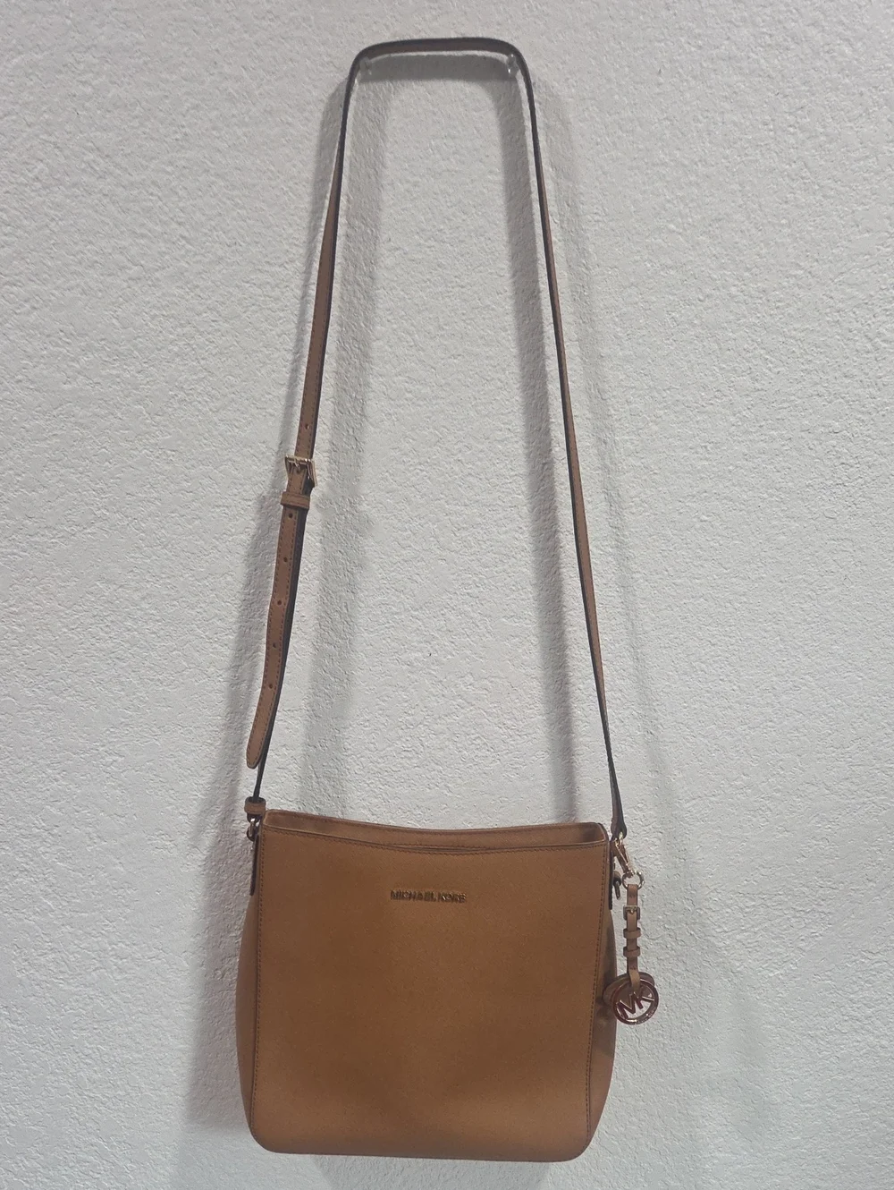 Michael Kors Camel Brown Leather Crossbody Bag